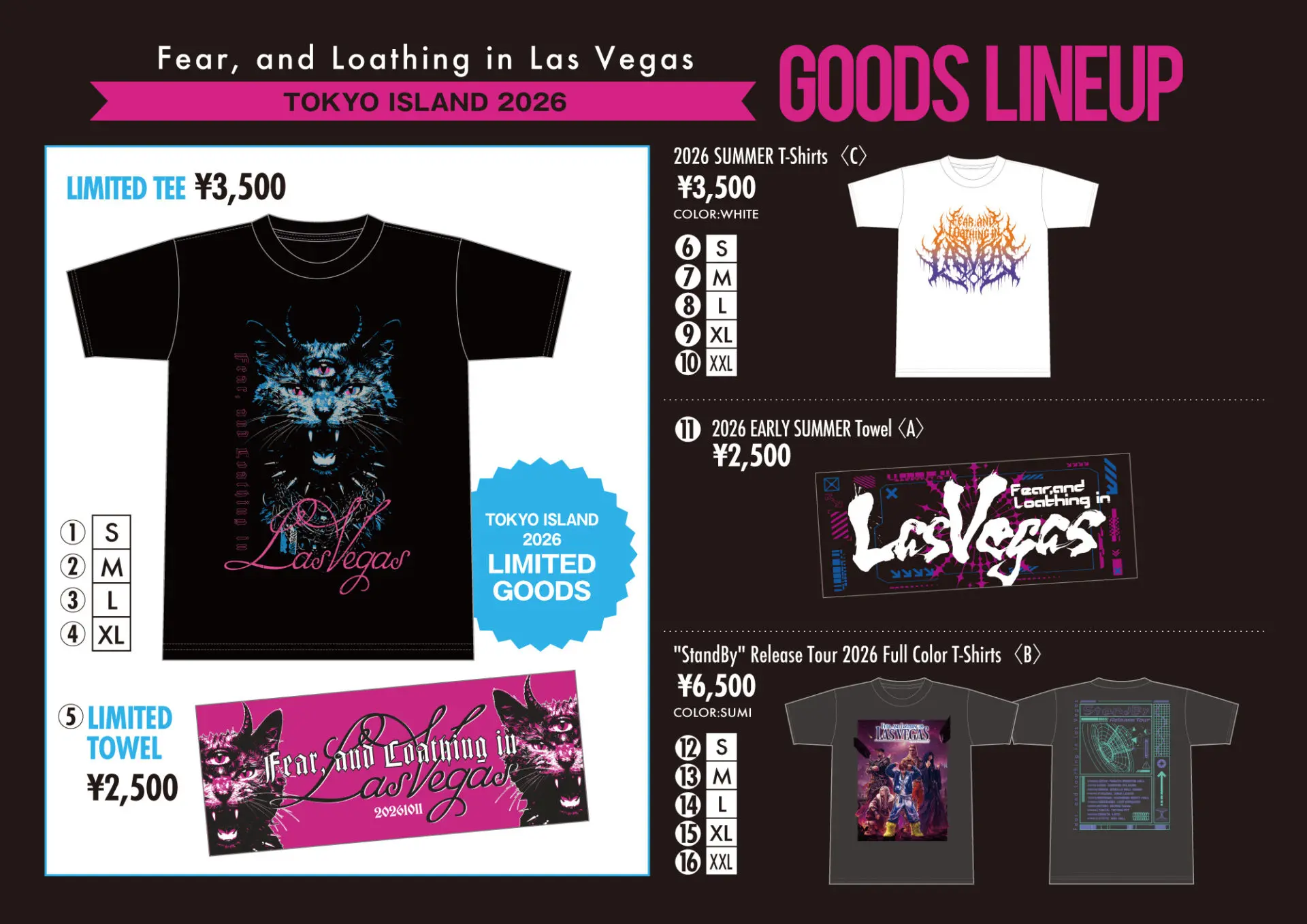 フェス限定グッズ&当日販売グッズ情報 | Fear, and Loathing in Las Vegas